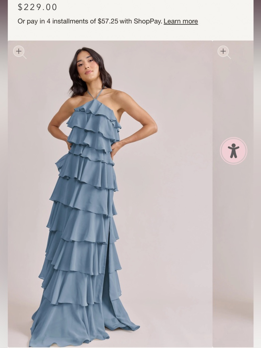 Revelry French Blue Carrie Chiffon Ruffle Dress
